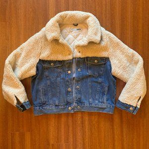 Topshop Moto Denim and Sherpa Jacket